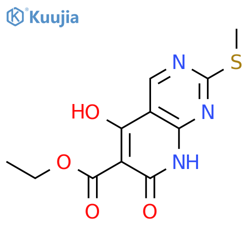 Ethyl 5-hydroxy-2-(methylthio)-7-oxo-7,8-dihydropyrido[2,3-d]pyrimidine-6-carboxylate structure