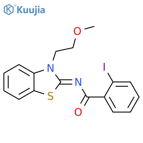 2-iodo-N-(2Z)-3-(2-methoxyethyl)-2,3-dihydro-1,3-benzothiazol-2-ylidenebenzamide structure