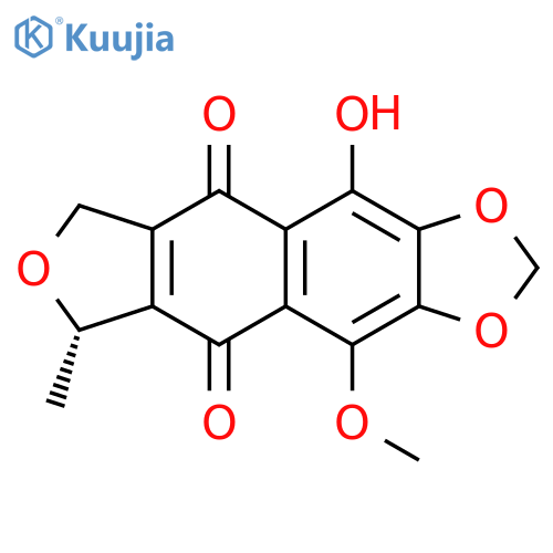 Furo[3',4':6,7]naphtho[2,3-d]-1,3-dioxole-5,9-dione, 6,8-dihydro-10-hydroxy-4-methoxy-6-methyl-, (6S)- structure