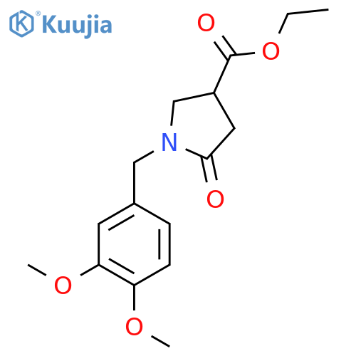 1-(3,4-Dimethoxy-benzyl)-5-oxo-pyrrolidine-3-carboxylic acid ethyl ester structure