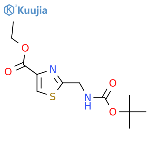 ethyl 2-({[(tert-butoxy)carbonyl]amino}methyl)-1,3-thiazole-4-carboxylate structure