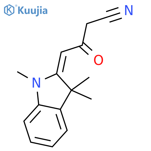 3-oxo-4-(1,3,3-trimethylindol-2-ylidene)butanenitrile structure