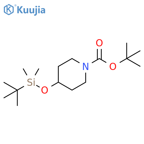 1-Piperidinecarboxylic acid, 4-[[(1,1-dimethylethyl)dimethylsilyl]oxy]-,1,1-dimethylethyl ester structure