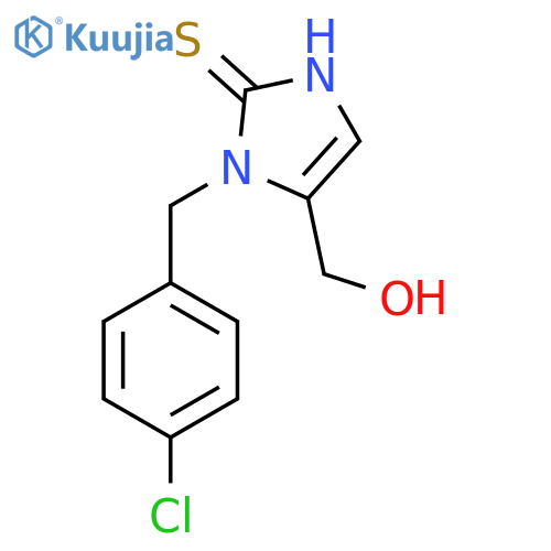 {1-(4-chlorophenyl)methyl-2-sulfanyl-1H-imidazol-5-yl}methanol structure
